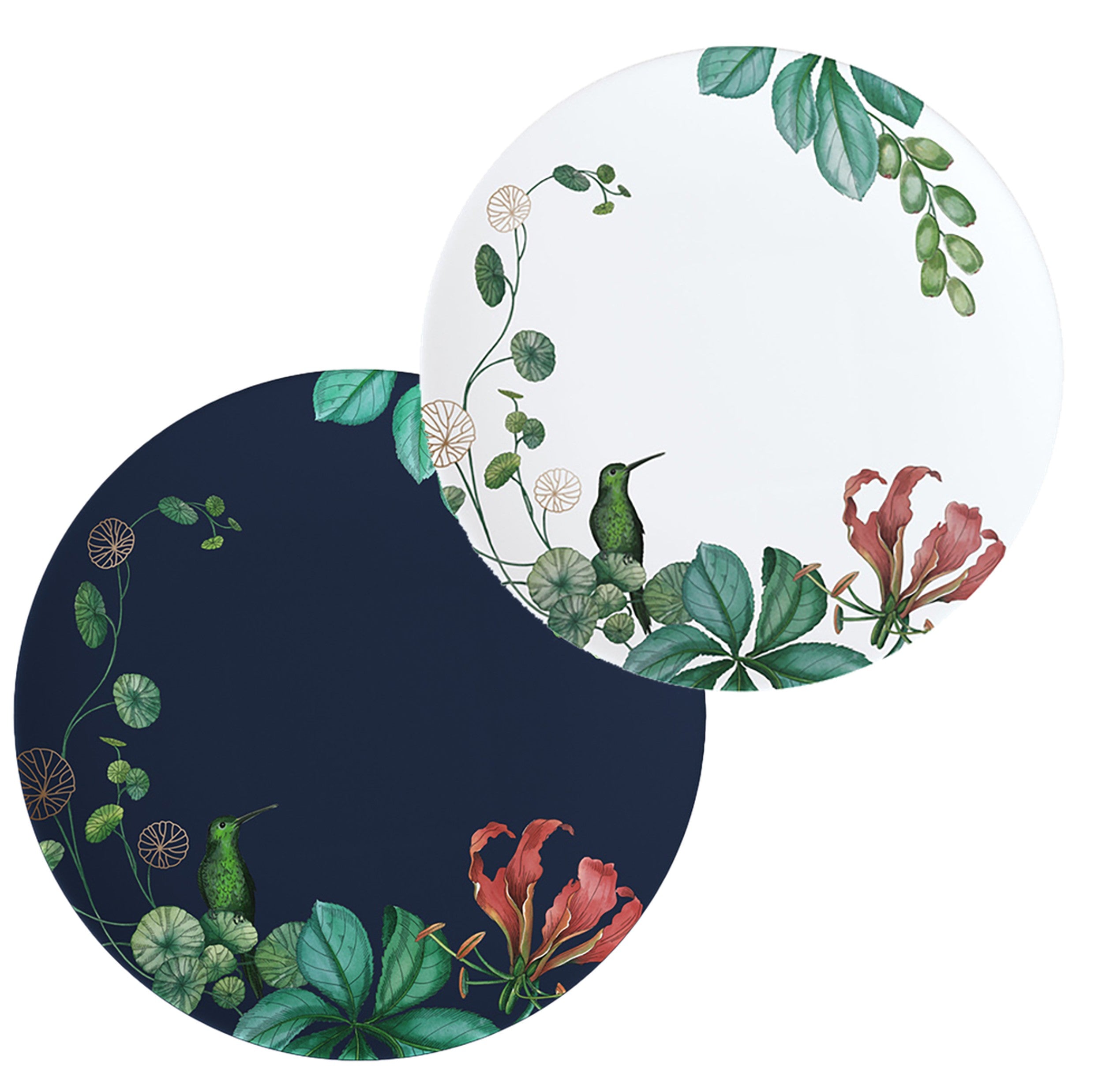 【リボンラッピング】 アバルア プレート22cm ペア(ホワイト&ネイビー)